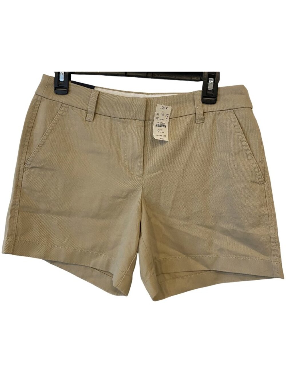 NWT J Crew Womens 4 Khaki 5" Chino Shorts Cotton Flat Front Preppy